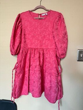 ASOS Pink Floral Dress with Puff Sleeves